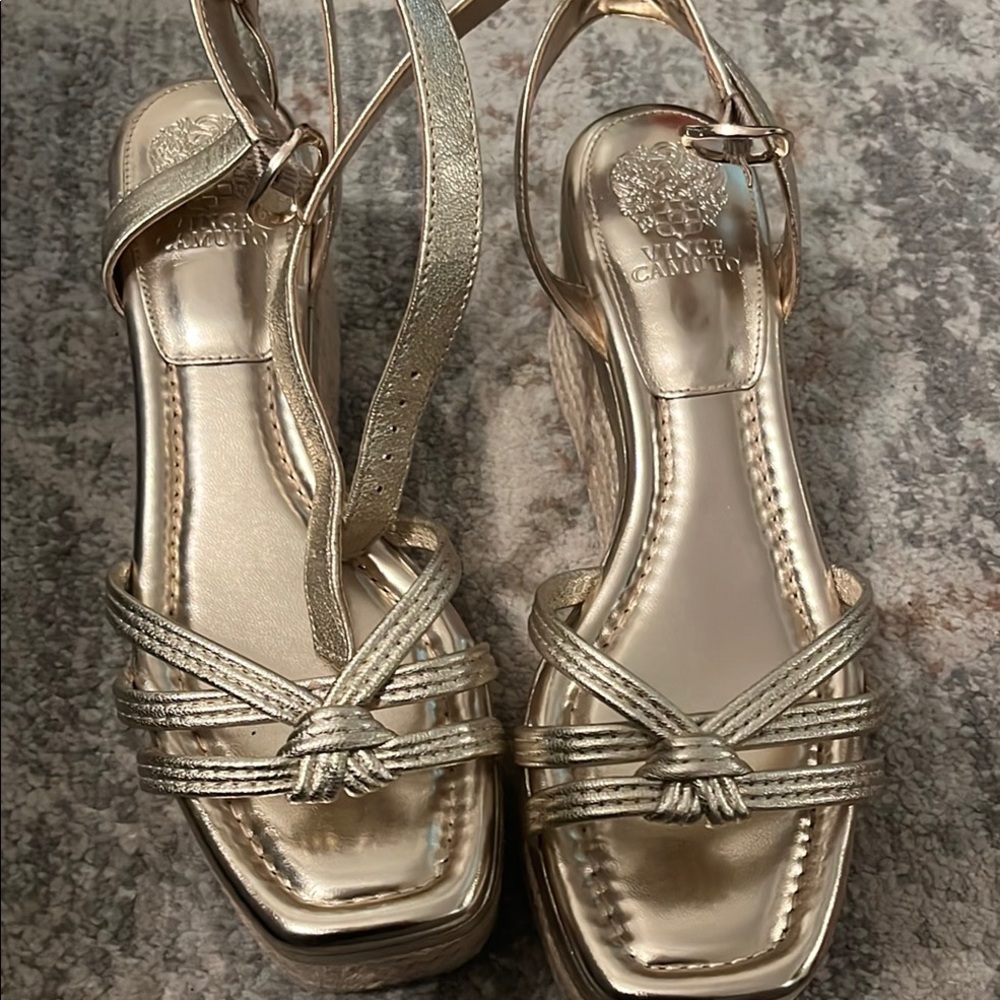 Vince Camuto Gold Strappy Women's Sandals